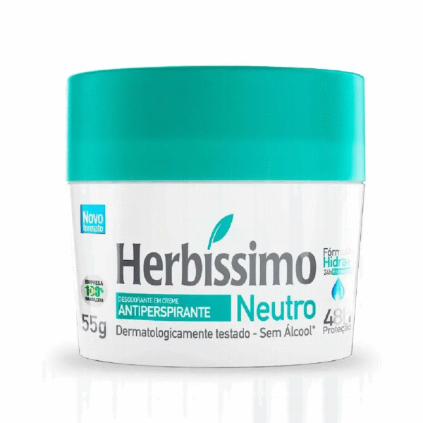 Desodorante Antitranspirante Creme Herbíssimo Neutro 48h 55g