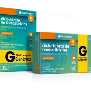 Dicloridrato de Levocetirizina 5mg 10 cp Eurofarma Genérico