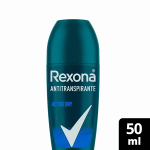 Desodorante Antitranspirante Roll-On Rexona Men Active Dry 72h Sem Álcool 50ml