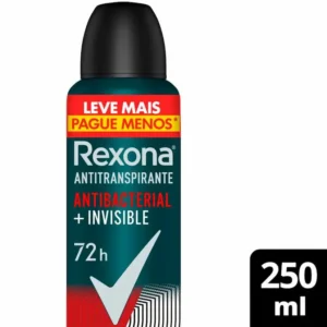 Desodorante Antitranspirante Aerosol Rexona Men Antibacterial + Invisible 72h 250ml